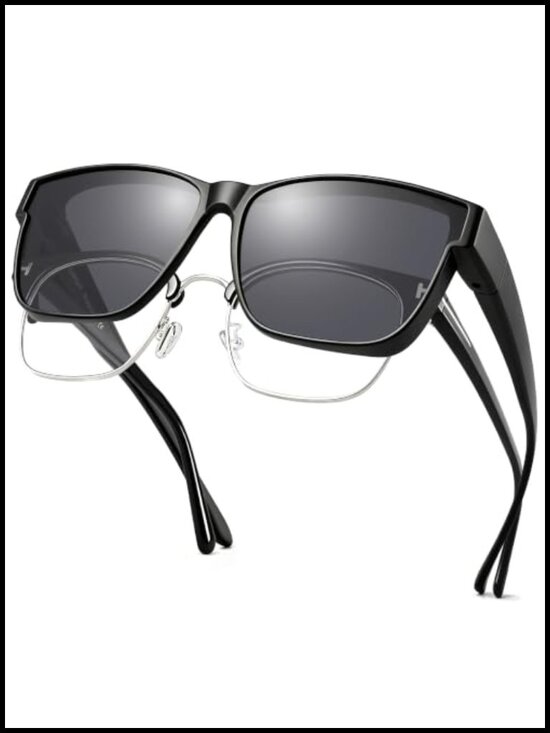 Polarized Fit Over Sunglasses Oversized Square UV400 Protection main image 4